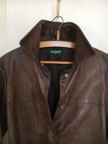 Real Leather Coat by Benetton