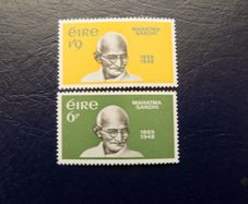 Irish stamp pair 1969.MNH.Centenary of the Birth of Mahatma Gandhi.