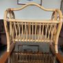 Vintage Mid Century Bamboo Magazine Rack with Heart Motifs Image 2