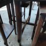 Vintage round nest of tables central round table four pie slice nesting tables tucked underneath Image 6