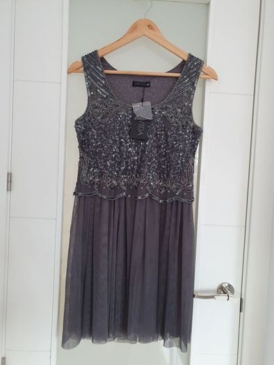 SAVIDA grey paris sequins Sz 10 - Bnwt Rrp 70 euro