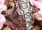 Antique Art Deco Diamond and 18 Carat White Gold Ring