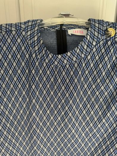Brand new navy with silver thread Savida long sleeve blouse size UK14 EU42 Postage included