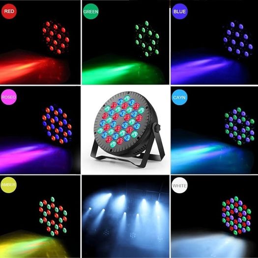2 Pcs Par Lights, RGB 36 LED Stage Lights Sound Activated DMX Control, 7 Modes Uplighting Lights with Remote Control Stage Lighting, DJ Par Party Lights for Club KTV Disco Party