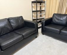 Two Piece Black Sofa Set