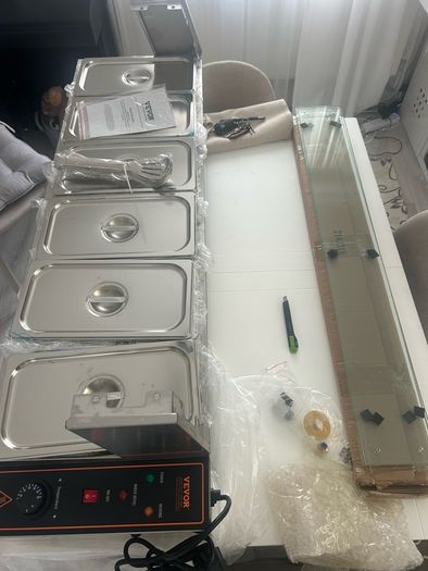 1.2 meter long  35cm wide 220v Commercial Electric Food Warmer Countertop Buffet  with Glass Shield 1500w