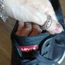 LEVIS Black leather trainers Image 2