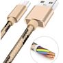 New 1m Nylon Micro USB Fast Quick Charge 2A Silver 100cm Cable Lead Data #1145 Image 4