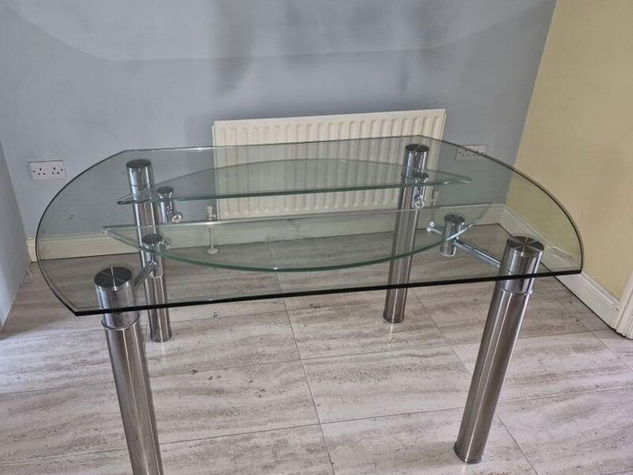 Glass & Chrome Dining Table