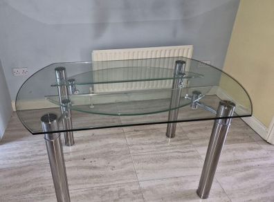 Glass & Chrome Dining Table