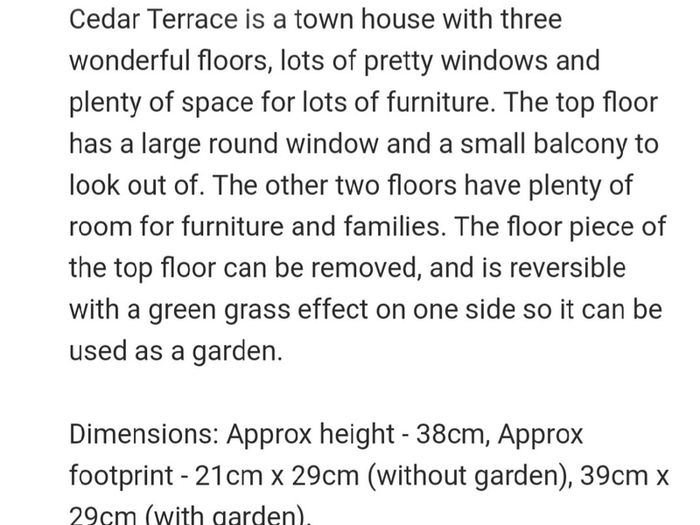 (AS new) Sylvanian ; Cedar Terrace (Dc)2900)  1