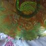 Fenton Carnival Bowl With Peacock & Leaves Image 3