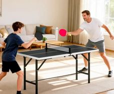Mini Foldable Ping Pong Table with Net, 2 Paddles & 3 Balls fo