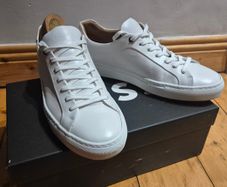 Hugo boss white leather trainers