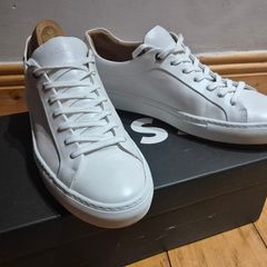Hugo boss white leather trainers