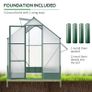 Garden Walk-in Polycarbonate Greenhouse with Raised Garden Bed, Temperature Controlled Window, Aluminium Frame & Foundation, 6 x 8ft Image 6