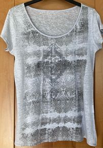 Grey Ladies Linen Top