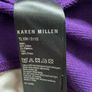 Womens top KAREN MILLEN Blouse size 8/10 Beige Purple Sleeveless Scoop Neck Zip Ladies Image 8