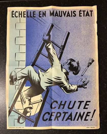 Original 1964 SNCF French Railway Safety Poster 40cm x 30cm