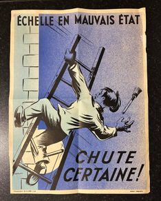 Original 1964 SNCF French Railway Safety Poster 40cm x 30cm