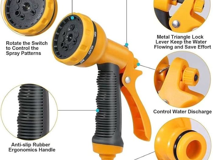 Expandable Garden Hose Pipe - Expanding Hose 100FT with 10 Modes Spray Gun, 3 Times Flexible Water Hose with 1/2", 3/4" and Quick Fittings, No-Leaking &Lightweight for Gardening, Washing (100FT)