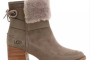 Ugg Kirke Shearling Leather Trim Suede Boots