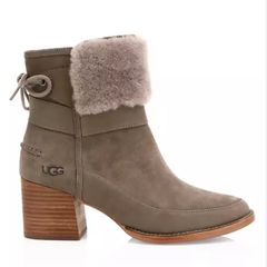 Ugg Kirke Shearling Leather Trim Suede Boots