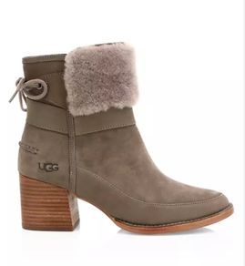 Ugg Kirke Shearling Leather Trim Suede Boots