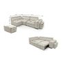 Beige Corner Sofa Bed + Storage + Footstool Image 4
