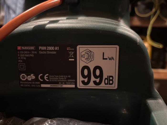 Parkside PWH 2800 A1 Electric Roller Shredder