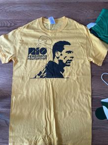 Rio Ferdinand Signed T-shirt Charity Yellow