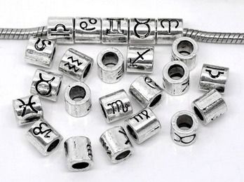 Pandora Style Zodiac Spacer Beads