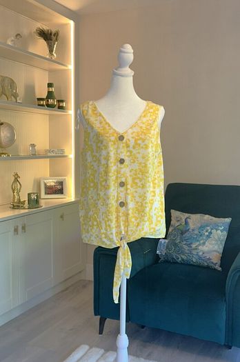 Brand-new Yellow and White Ladies Summer Top from Dunnes Stores