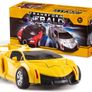 2 Pcs Deformation Cars for 3-7 Years Old Boys,Best Birthday Gifts for Boys Girls Pull Back Robot Car Toy for Boys Girls Kids Play Push Toy Cars Transformers Cars Toys for Kids Blue & Yellow Image 2
