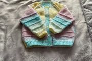 Hand knit baby cardigan