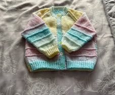 Hand knit baby cardigan