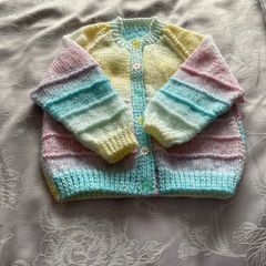Hand knit baby cardigan