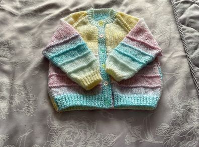 Hand knit baby cardigan