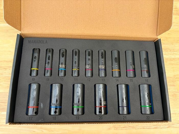 Brand New Manarola 15pc 3/8 Deep Impact Socket Set