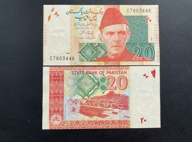 Pakistan  20 Rupees  2007 Pick  55a   ( Uncirculated )