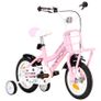 Kids Bike with Front Carrier 12 inch White and Pink Image 2