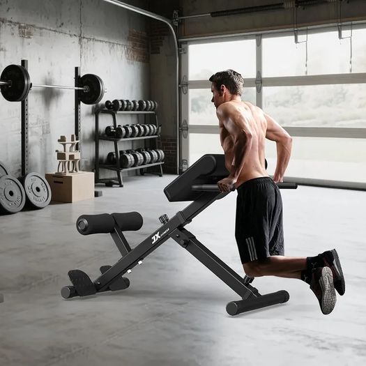 Foldable Hyperextension Bench Roman Chair Back Extension,Home Gym Sit Up Bench for Glute & Ab Workouts,Optional Adjustment Incline & Multi-Function Heavy-Duty Exercise