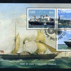2013 Ireland Stampa Public Souvenir Port of Cork Miniature Sheet Overprinted for Stampa with show cancel of 19/10/13