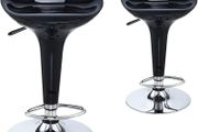 2 pcs Bar Stools Counter Chairs Great Value Gas Lift Bar/Kitchen Stools Perfect for Any Home Commerce 2PCS Black