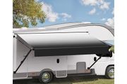Manual RV Awning Complete Kit, 16' Retractable Awning with Aluminum Alloy Frame, Outdoor Trailer Awning, Fit for Most RVs(Black Fade)