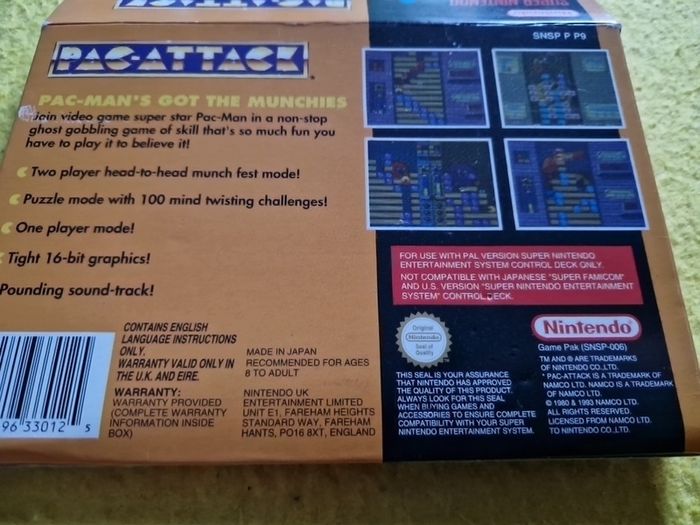 Pac Attack Snes Super Nintendo Arcade Retro Games Original