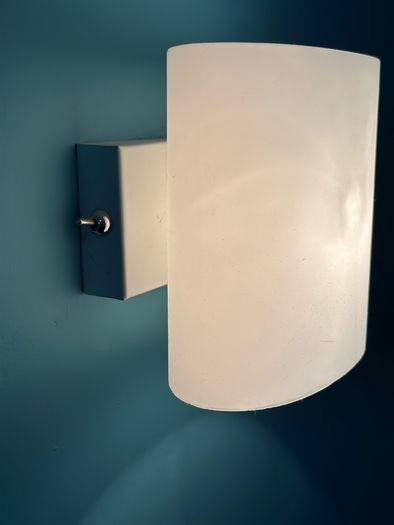 Opaque white oval wall lights x 2
