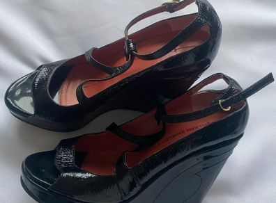 Eileen Shields "Ines" Platform Open Toe Shoes Size UK5