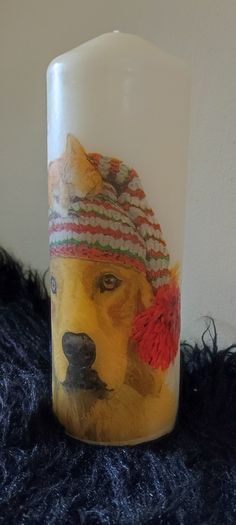 XL Handmade decorative candle golden retriever