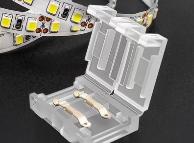 12 LED Strip Connector, 2-Pin 8mm Solderless Quick Connector, LED Strip